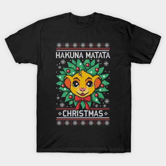 Hakuna matata ugly christmas sweater T-Shirt by NemiMakeit